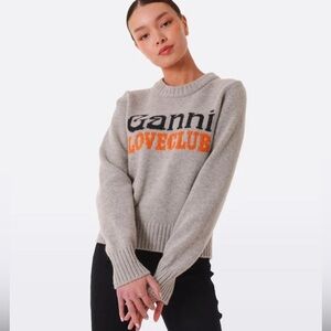 NEW Ganni||Loveclub Intarsia Jumper,nwot Wool Sweater Size Large